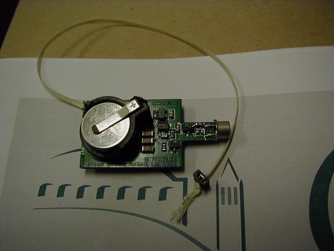 Top view of tiny LED pulser